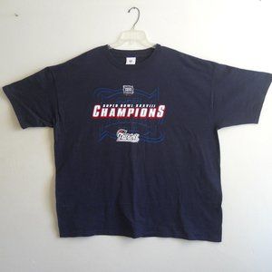 Patriots Tee, Super Bowl XXXVIII Champions 2004, Size 3X, Dark Blue, NFL Gear